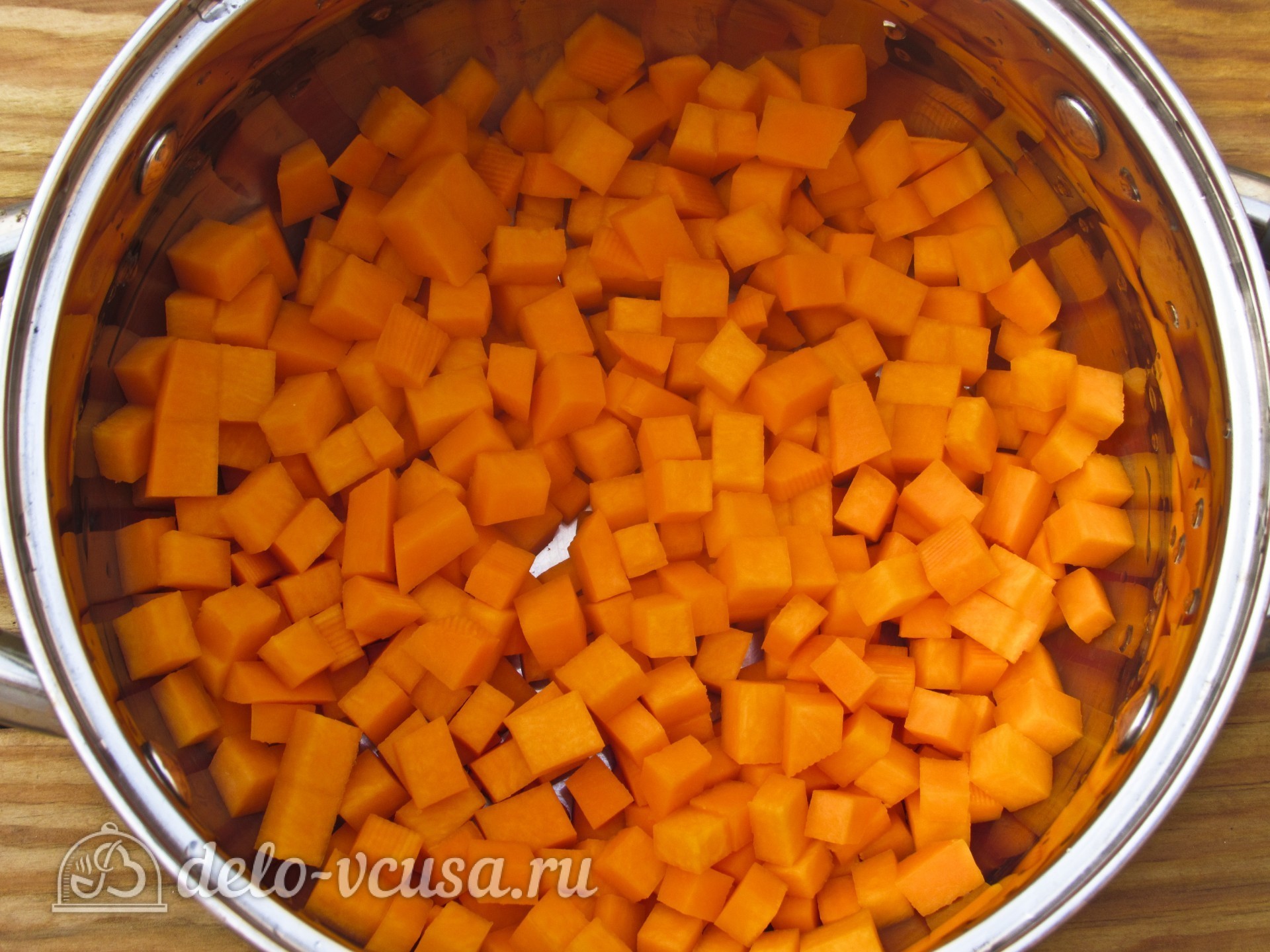 Шаг 2 приготовления Тыквенный конфитюр с мандаринами