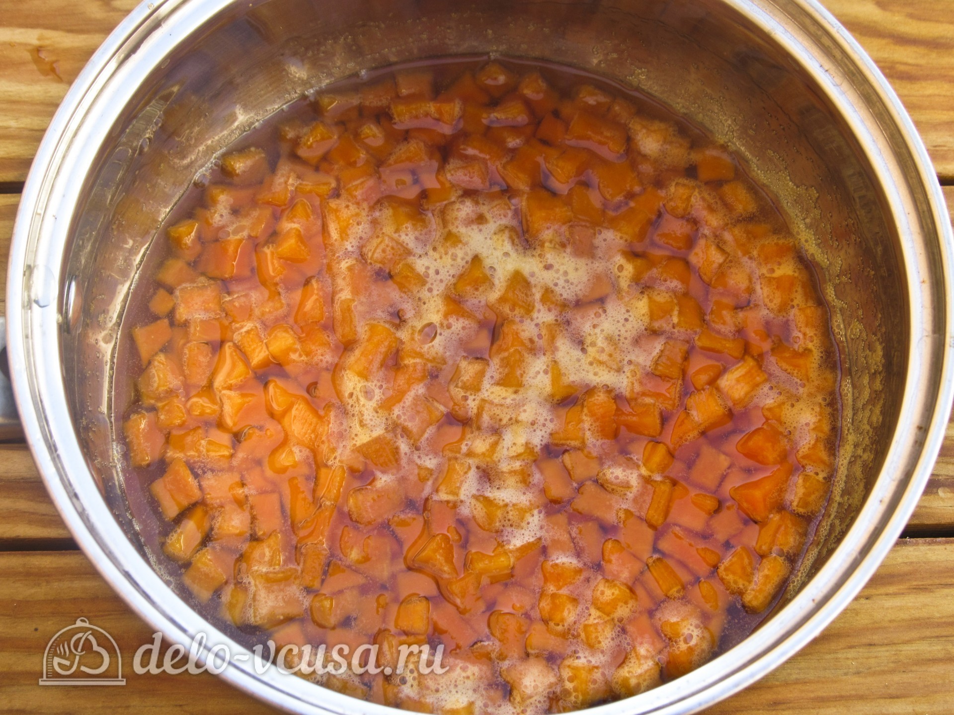Шаг 9 приготовления Тыквенный конфитюр с мандаринами