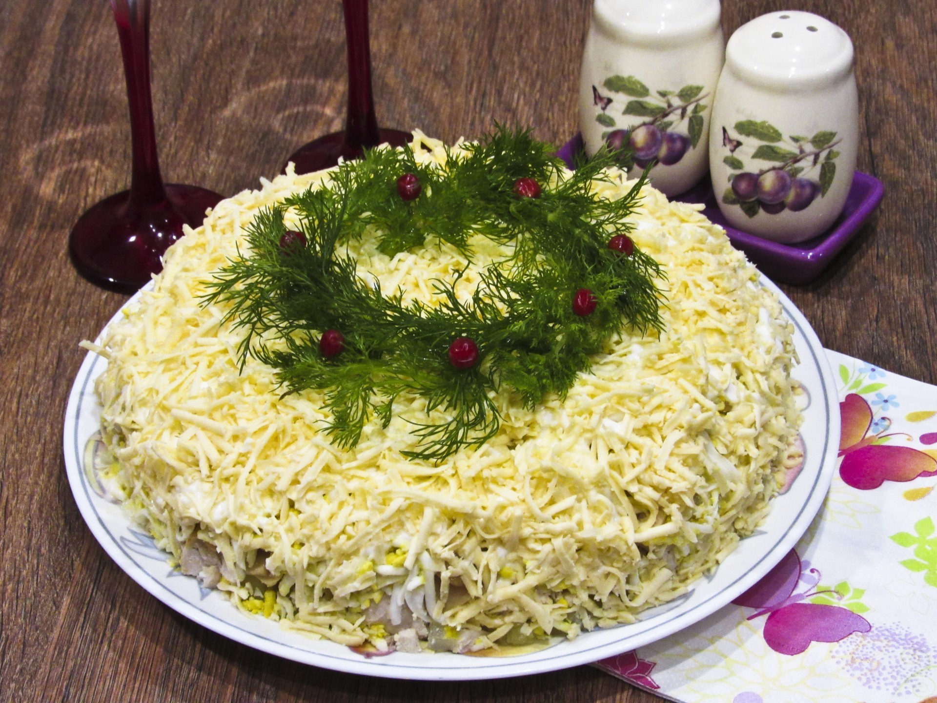 Обложка рецепта Салат Марго с курицей и грибами
