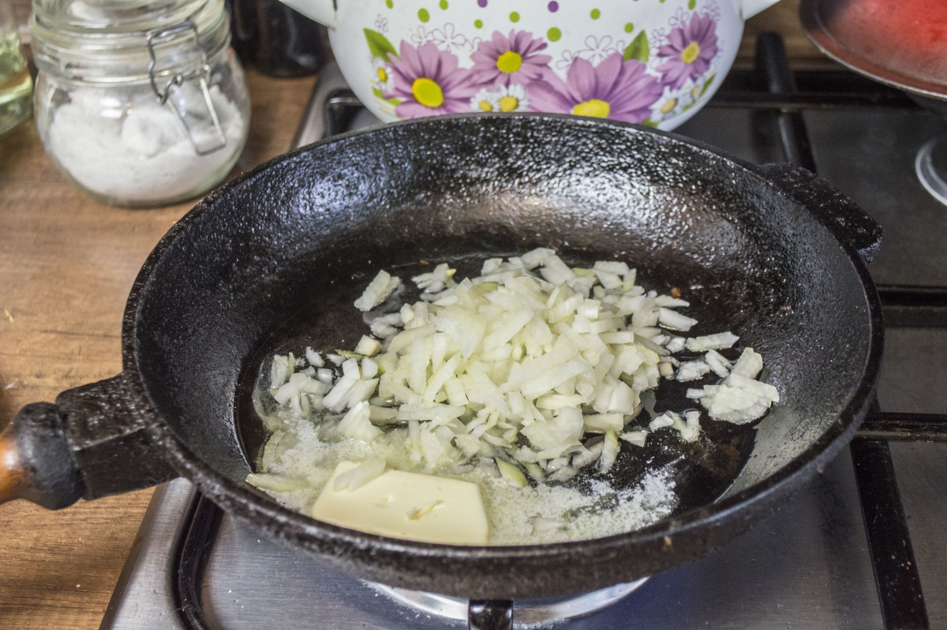 Шаг 1 приготовления Макароны со стручковой фасолью и кабачками