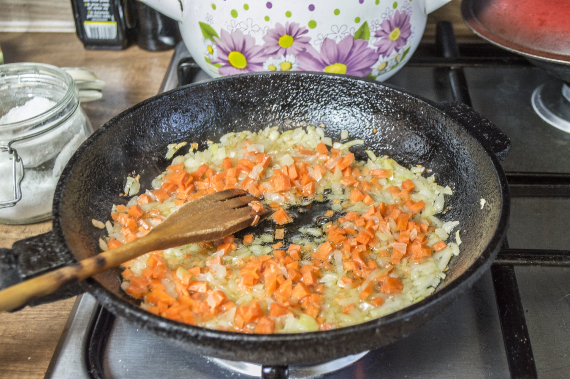Шаг 2 приготовления Макароны со стручковой фасолью и кабачками