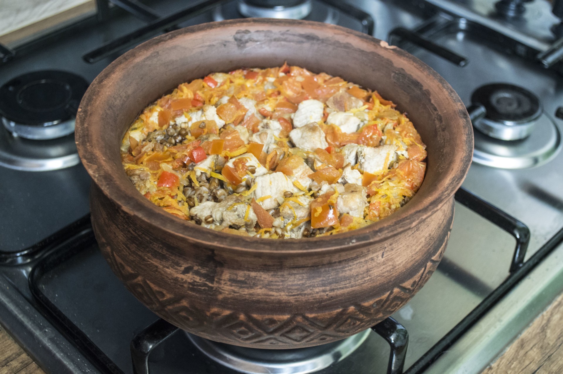 Шаг 7 приготовления Гречка по-купечески в духовке