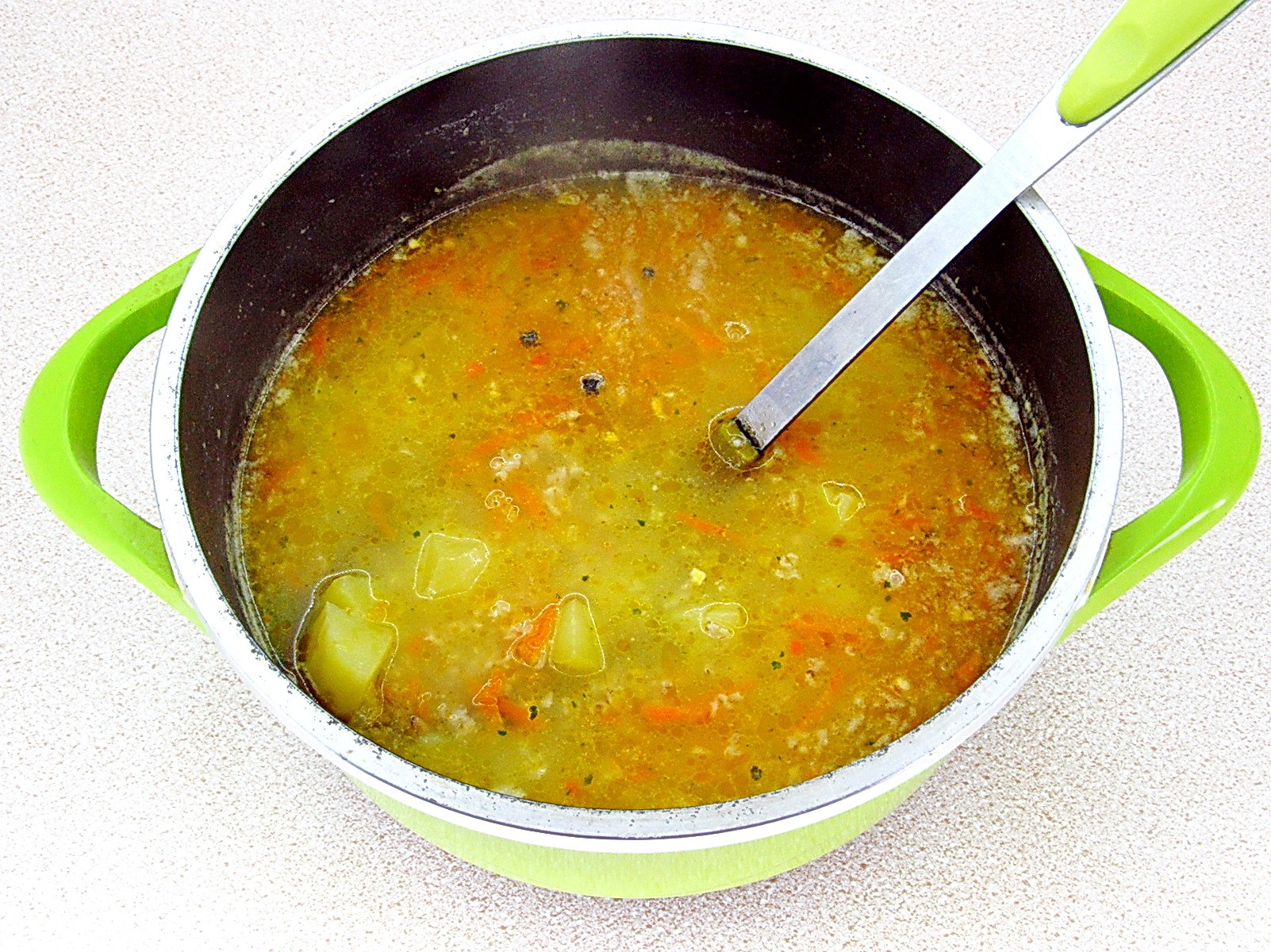 Шаг 9 приготовления Овсяный суп с курицей и овощами