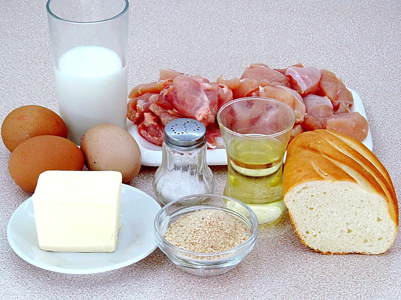 Ингредиенты Пожарские котлеты из курицы Фото ингредиенты Пожарские котлеты из курицы