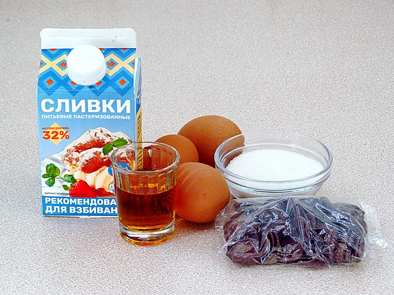 Ингредиенты Сливочный крем "Коньячный" Фото ингредиенты Сливочный крем "Коньячный"