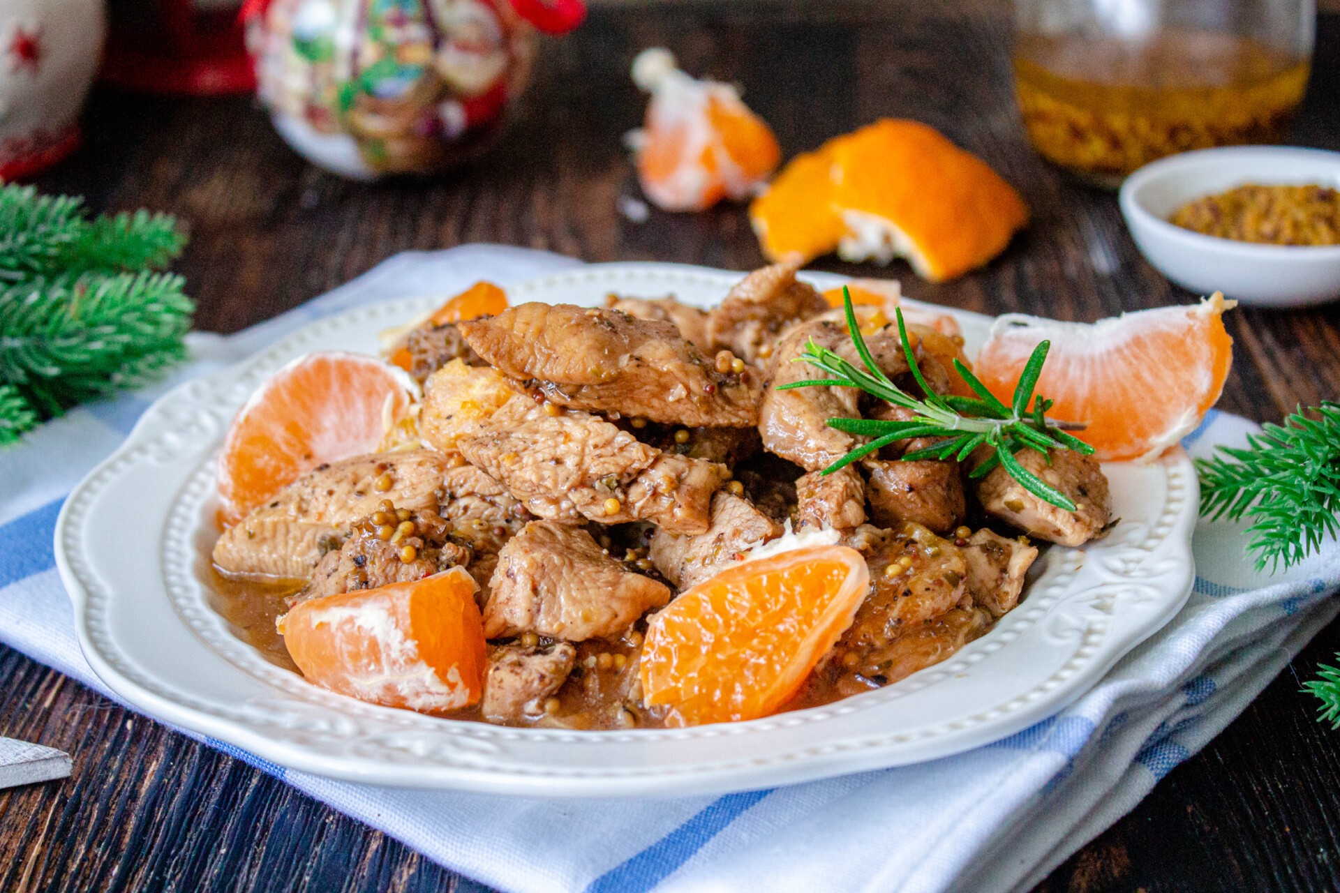 Шаг 9 приготовления Куриная грудка с мандаринами