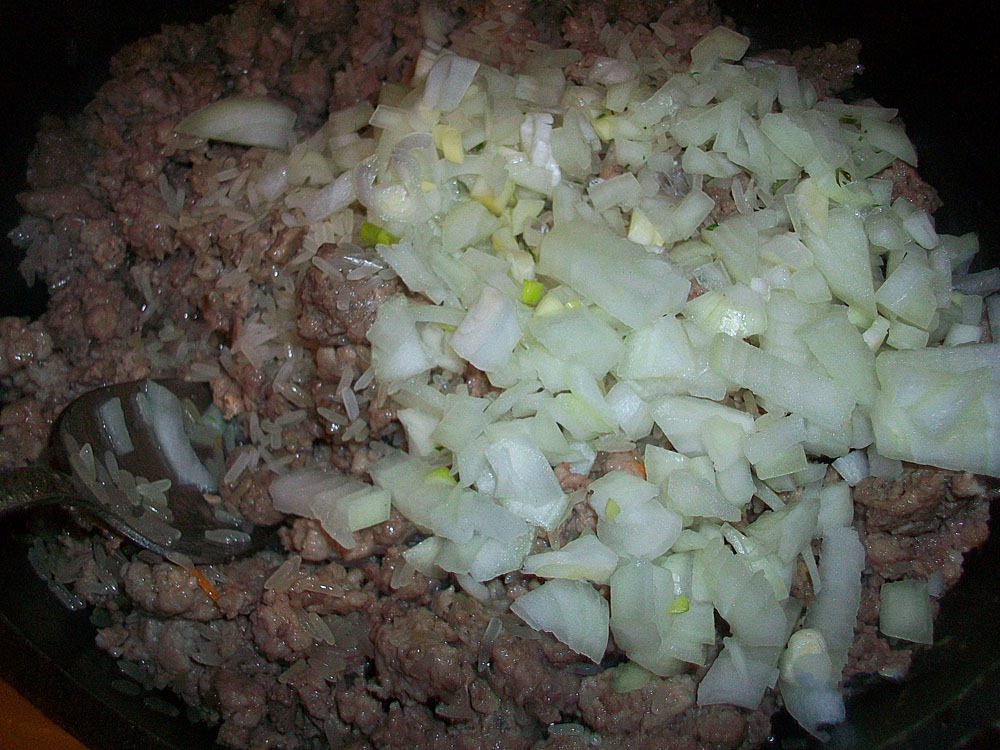 Шаг 6 приготовления Фаршированные перцы. Перцы фаршированные мясным фаршем