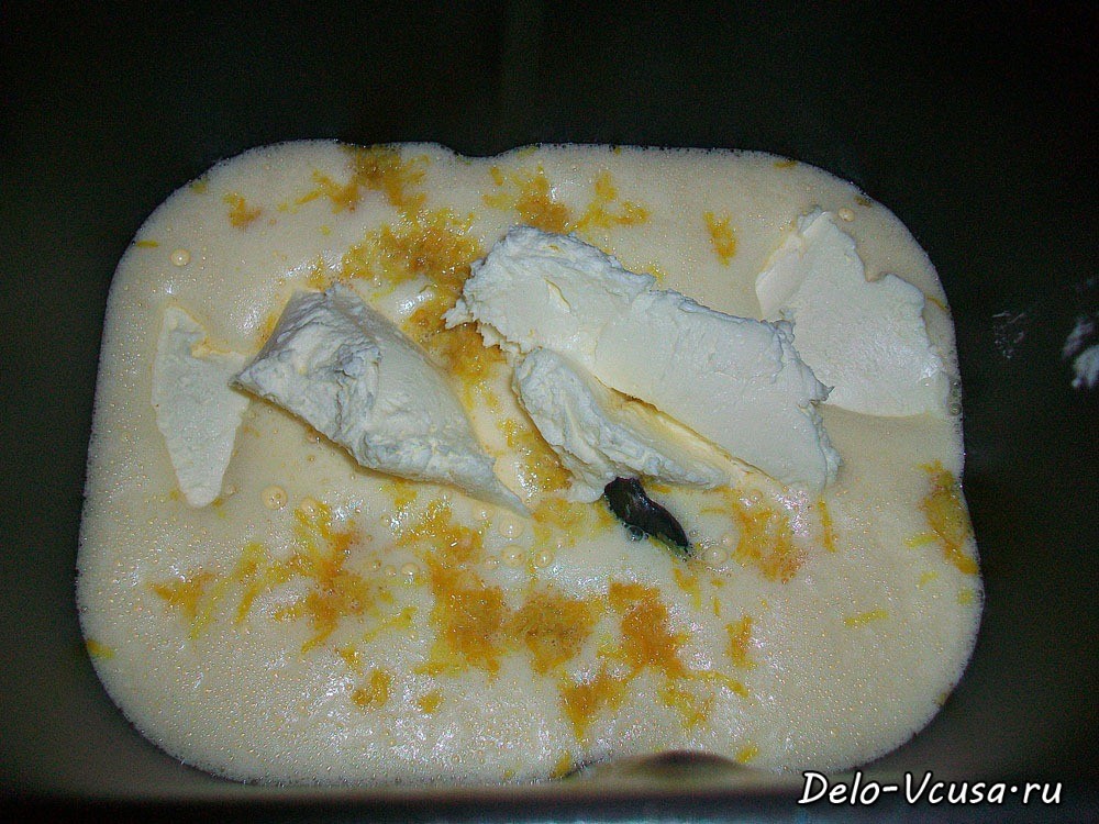 Шаг 7 приготовления Кекс в хлебопечке: лимонный с цукатами и изюмом