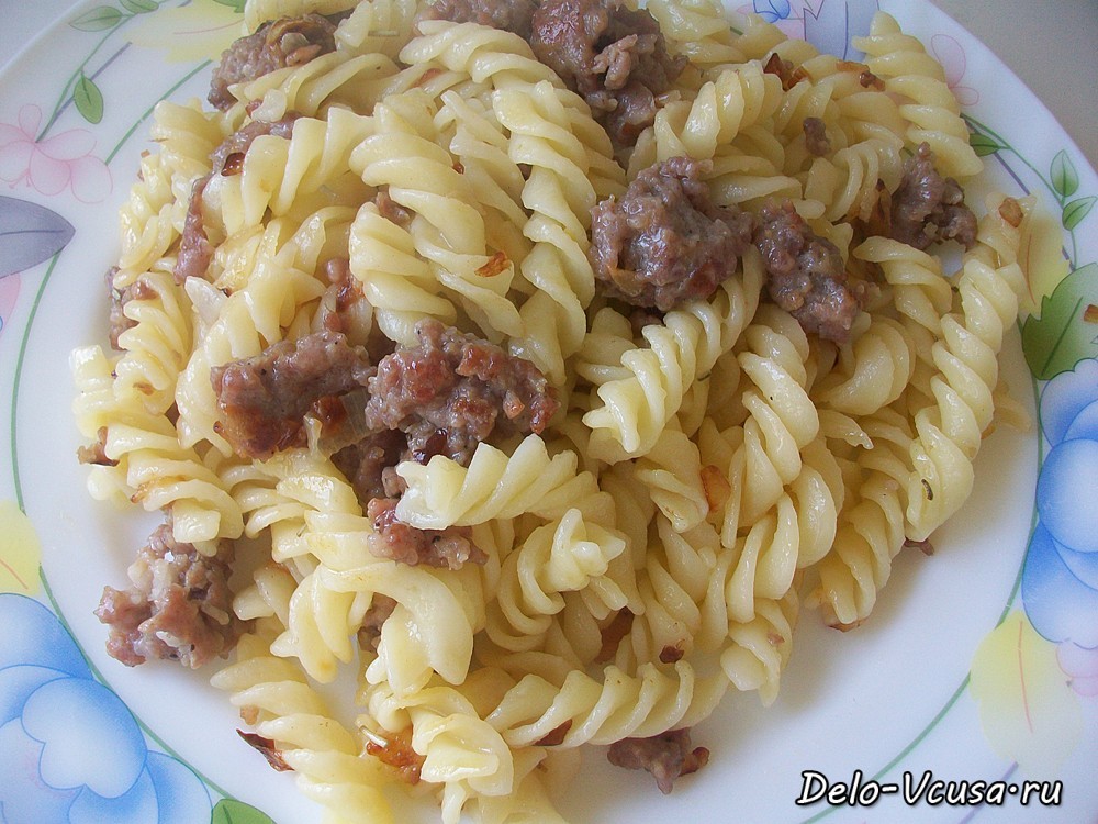Шаг 10 приготовления Макароны по-флотски с сальсиччи