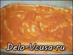 Шаг 11 приготовления Пицца с салями и охотничьими колбасками