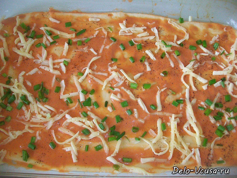 Шаг 12 приготовления Пицца с салями и охотничьими колбасками