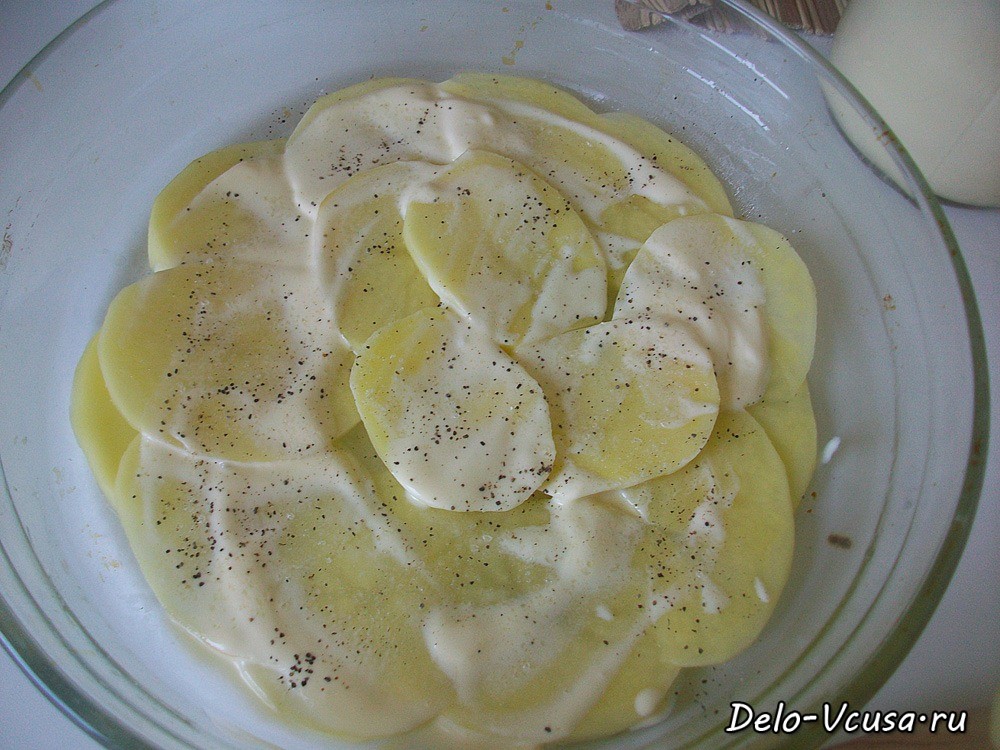 Шаг 7 приготовления Картофельная запеканка с мясным фаршем и твердым сыром