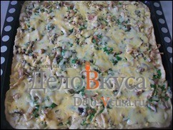 Шаг 18 приготовления Пицца с курицей, шампиньонами и сыром без томатной основы