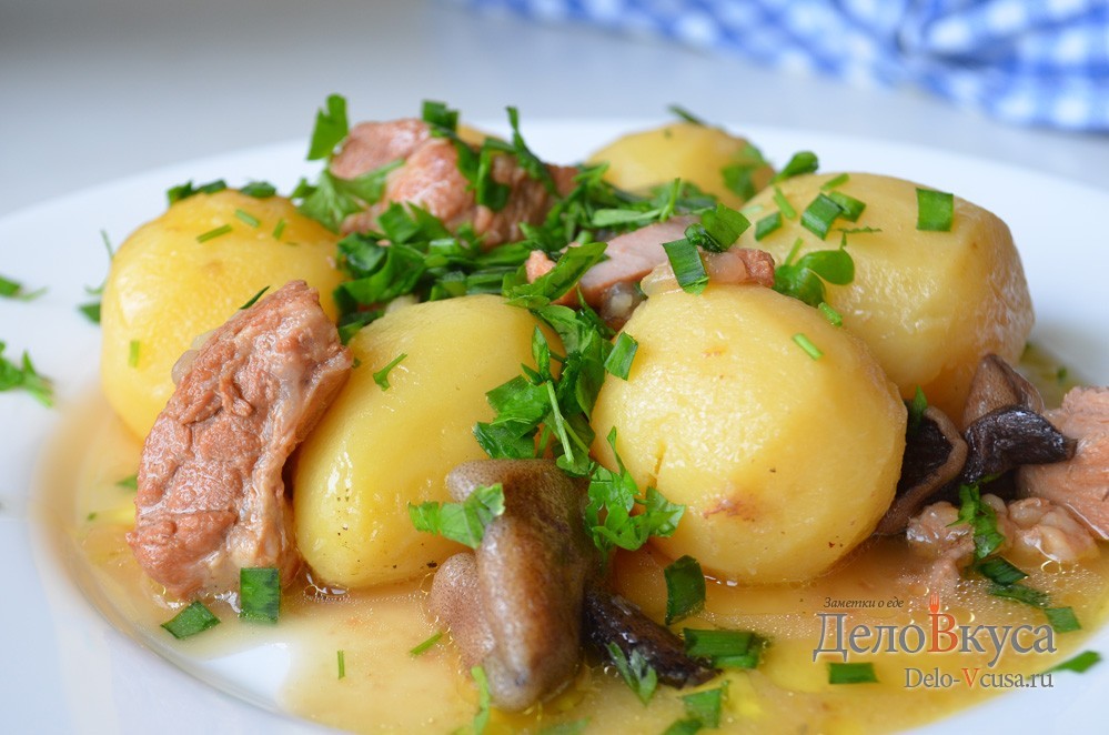 Шаг 16 приготовления Жаркое по-домашнему с мясом и грибами