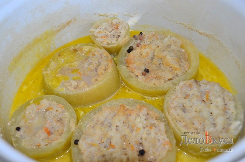 Шаг 10 приготовления Кабачки фаршированные мясом и рисом
