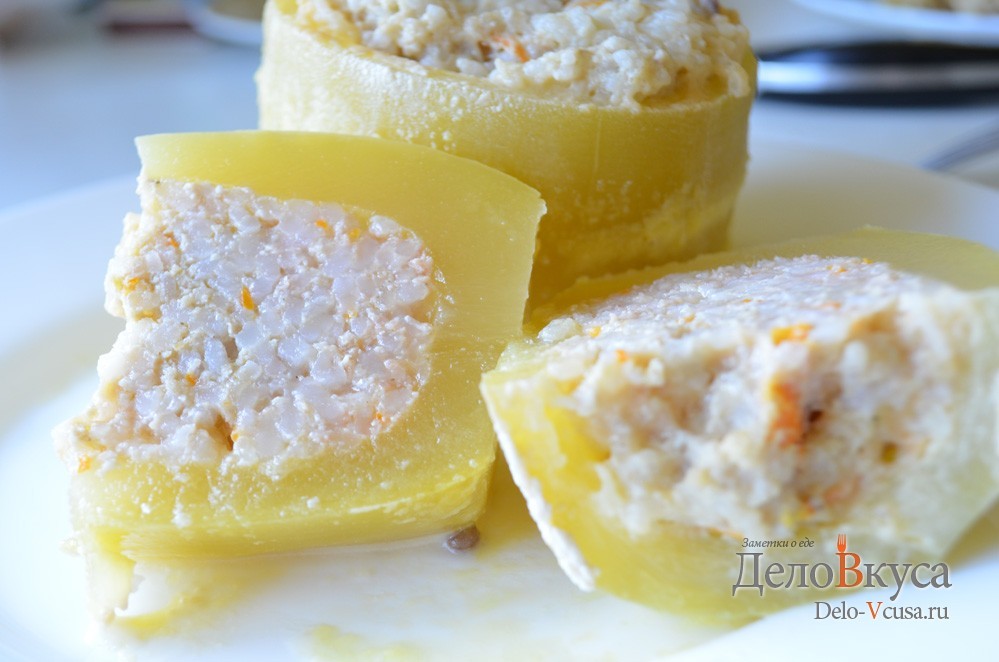 Шаг 11 приготовления Кабачки фаршированные мясом и рисом