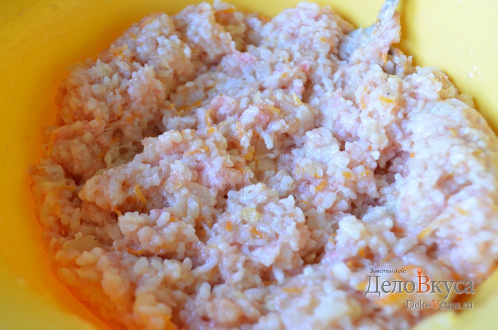 Шаг 7 приготовления Кабачки фаршированные мясом и рисом