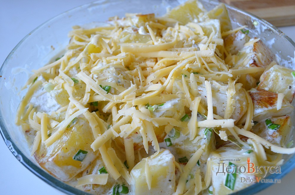 Шаг 6 приготовления Картошка в духовке запеченная с сыром и сливками