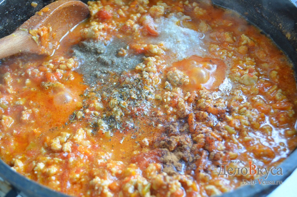Шаг 13 приготовления Соус Болоньезе с макаронами