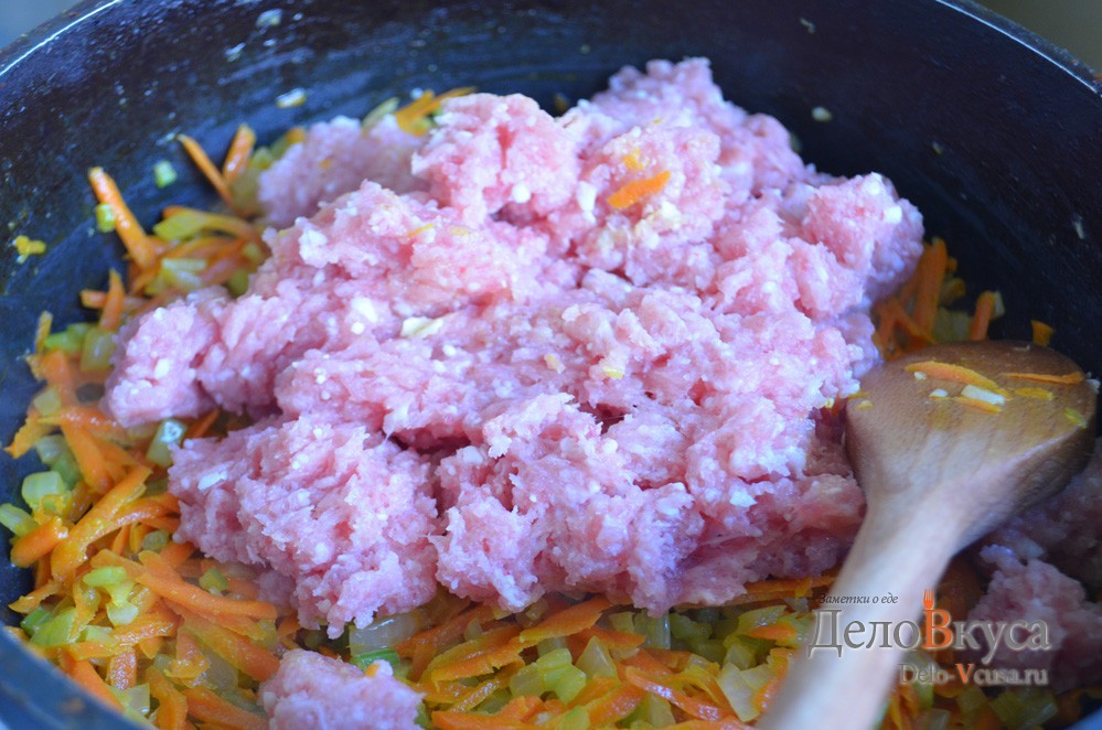 Шаг 5 приготовления Соус Болоньезе с макаронами