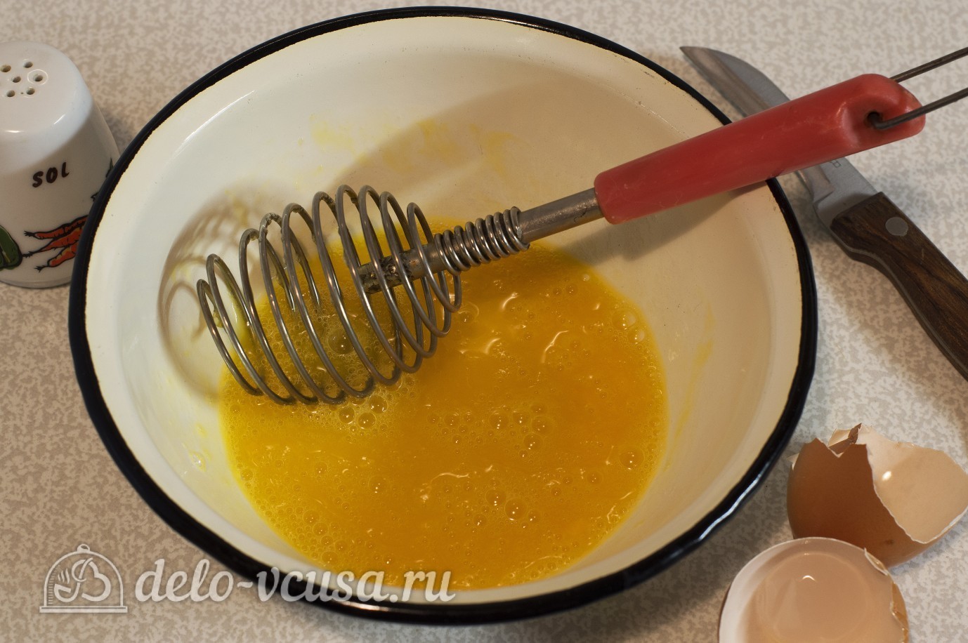 Шаг 4 приготовления Салат с говядиной и яйцом