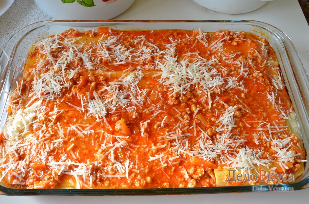 Шаг 11 приготовления Лазанья с мясом