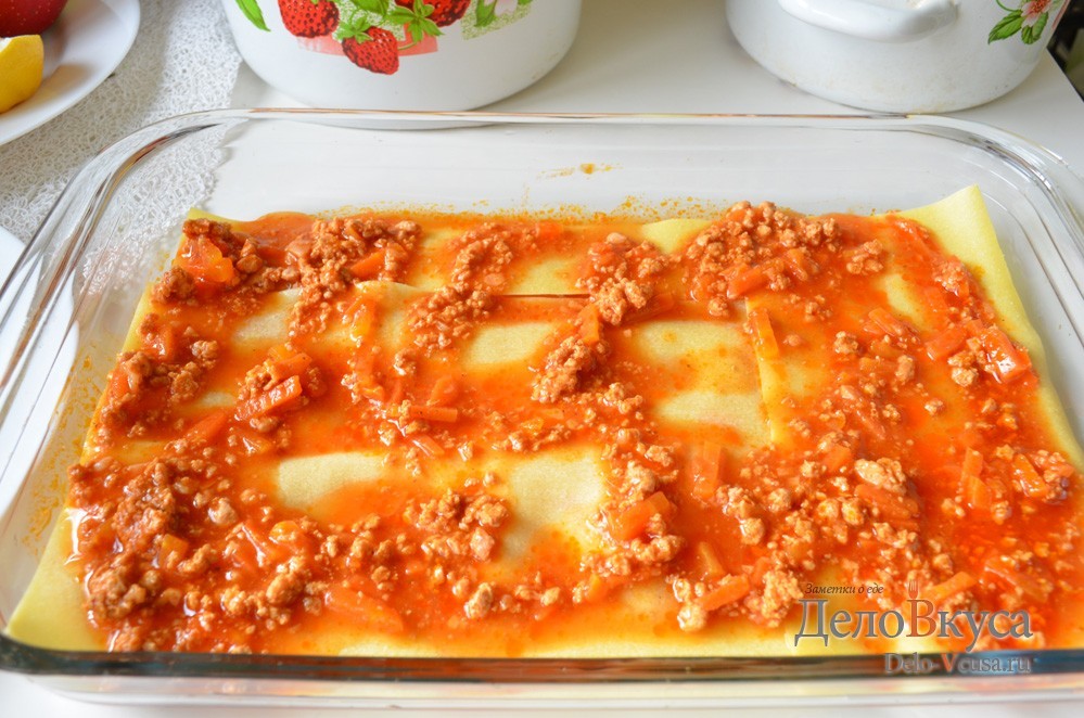 Шаг 7 приготовления Лазанья с мясом