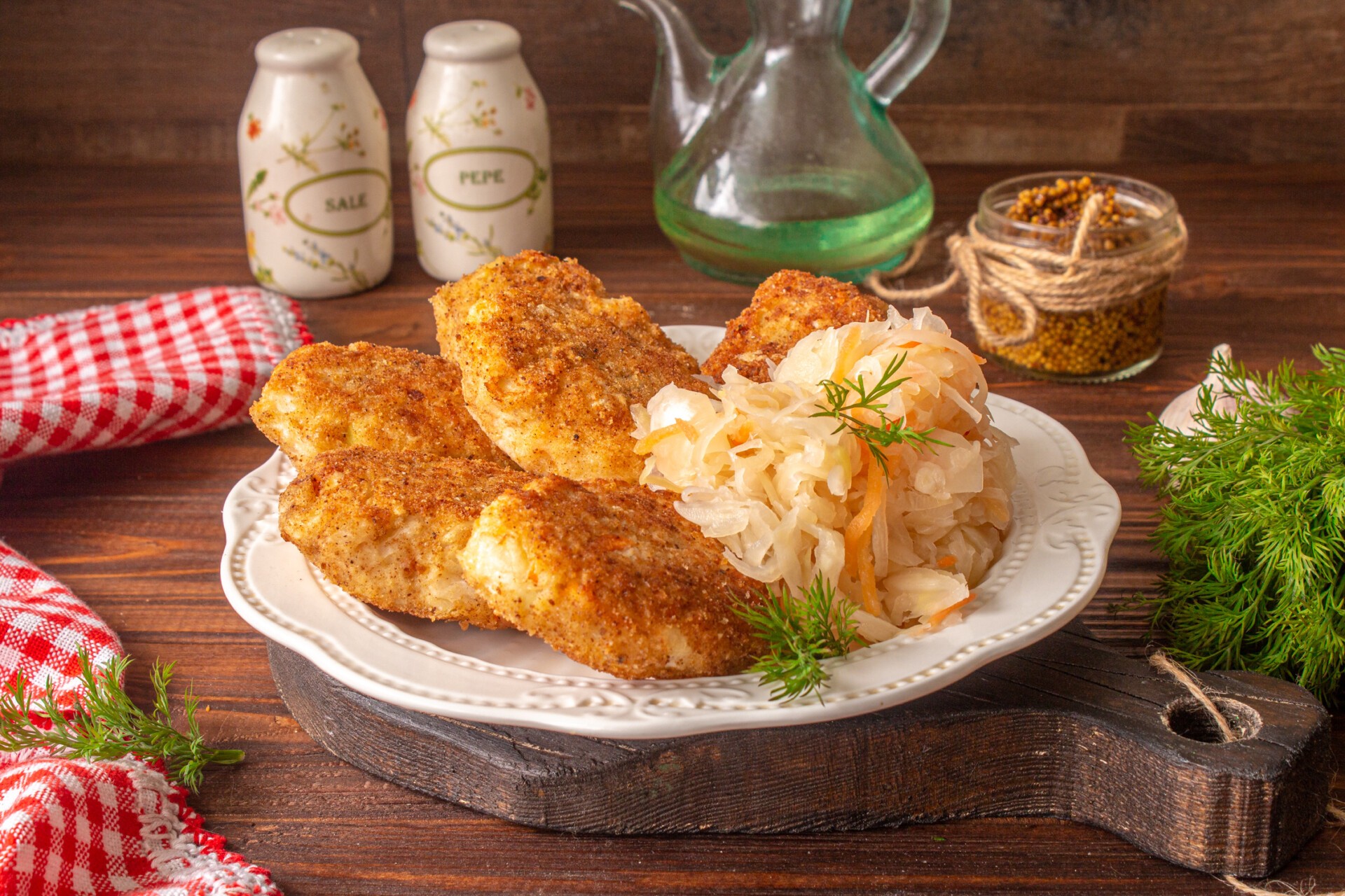 Шаг 9 приготовления Куриные котлеты с квашеной капустой на сковороде