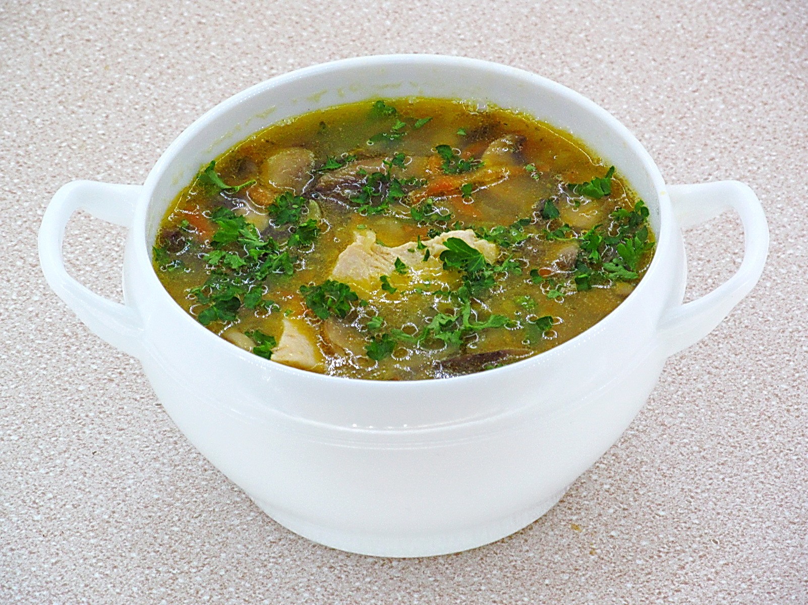 Шаг 17 приготовления Гороховый суп с курицей и шампиньонами
