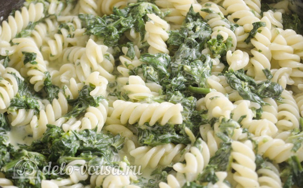 Шаг 11 приготовления Паста со шпинатом и рикоттой (Fusilli agli spinaci e ricotta)