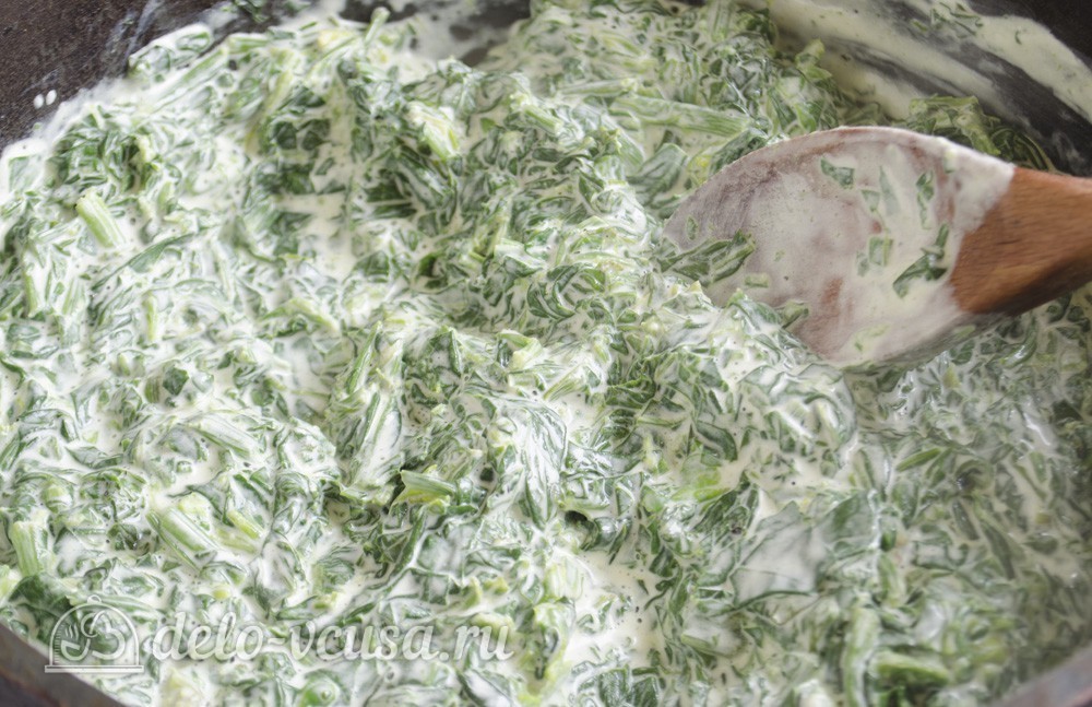 Шаг 9 приготовления Паста со шпинатом и рикоттой (Fusilli agli spinaci e ricotta)