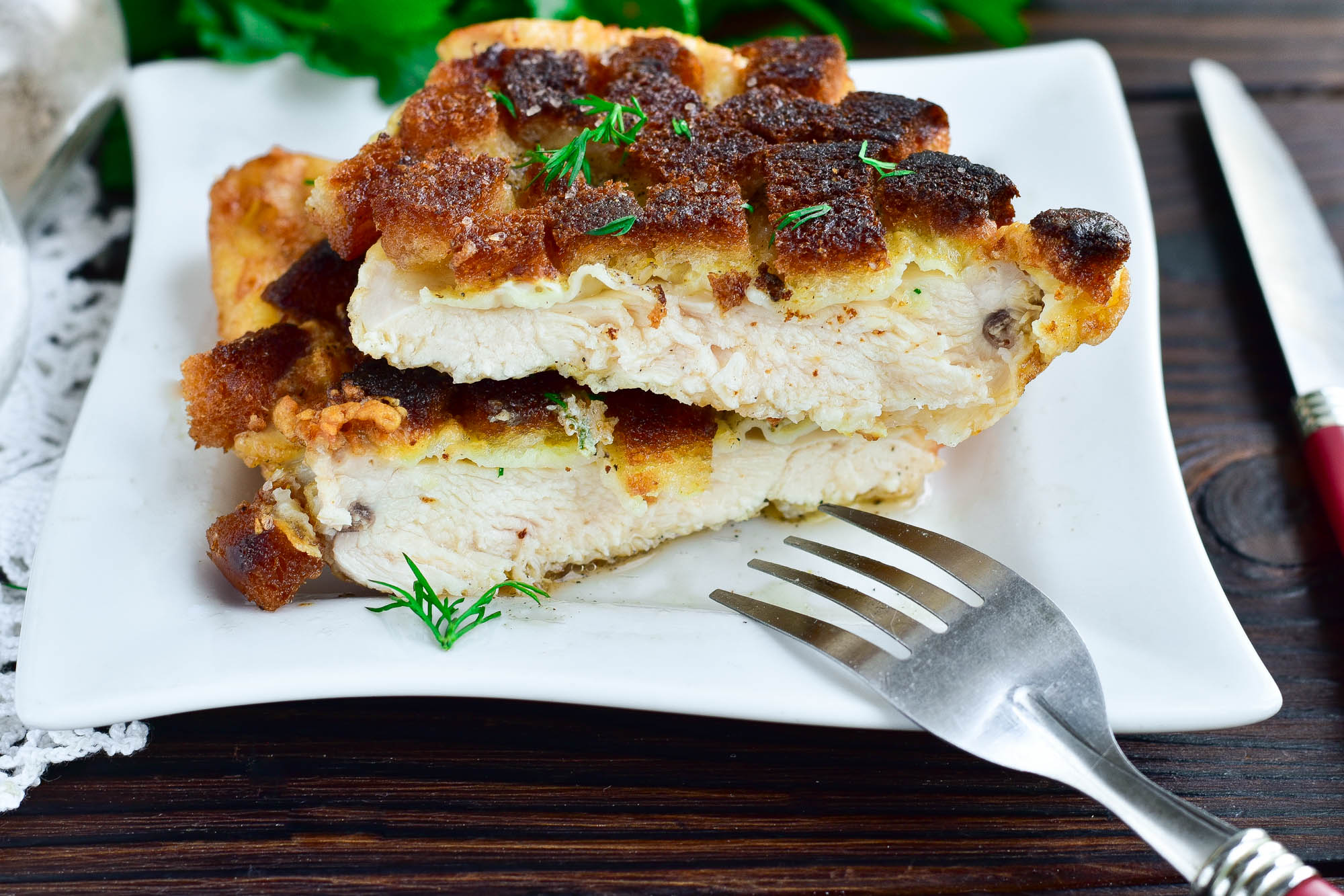 Шаг 9 приготовления Куриный шницель по-министерски