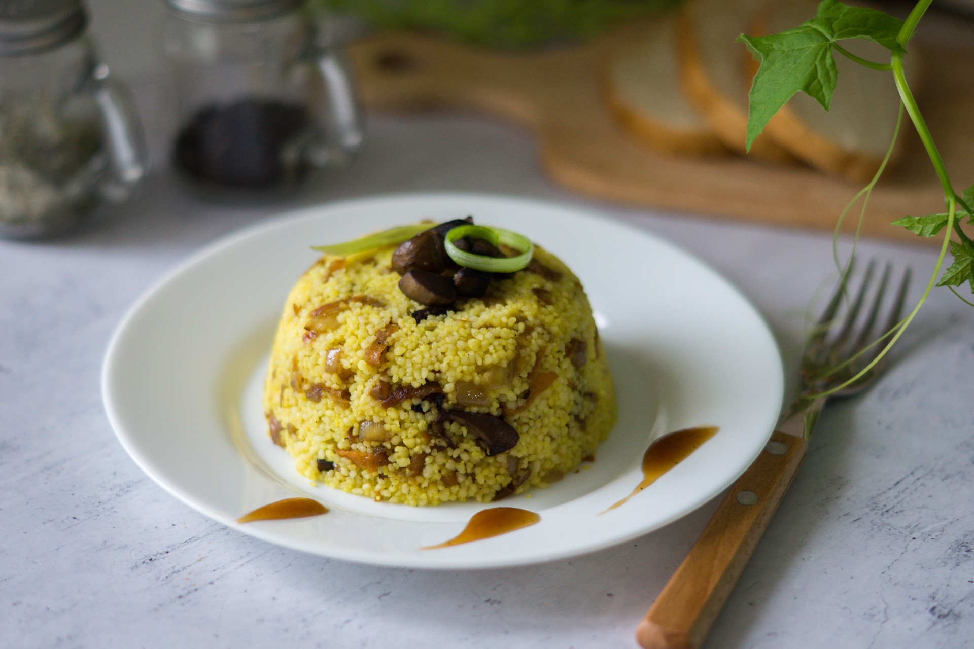 Обложка рецепта Кус-кус с жареными грибами