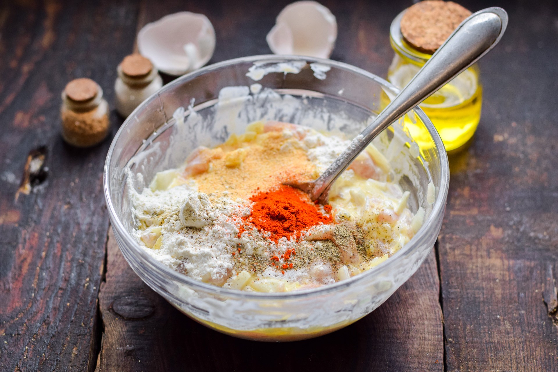 Шаг 6 приготовления Куриные котлеты "Растрепки"