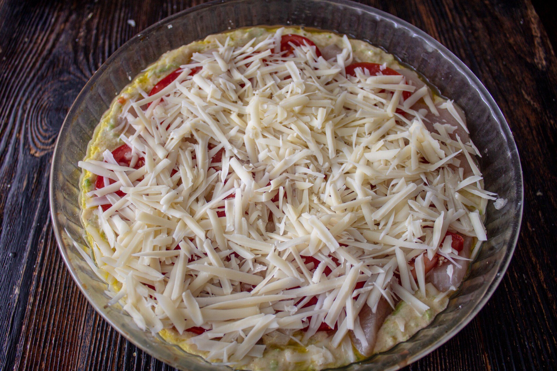 Шаг 9 приготовления Кабачковая пицца с курицей в духовке