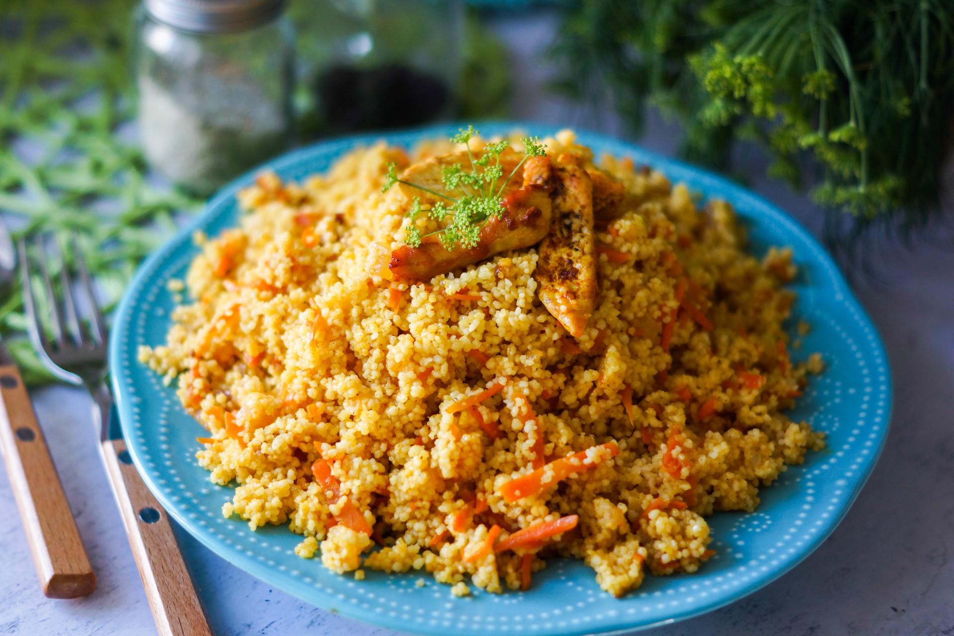 Шаг 9 приготовления Быстрый плов из кускуса с индейкой
