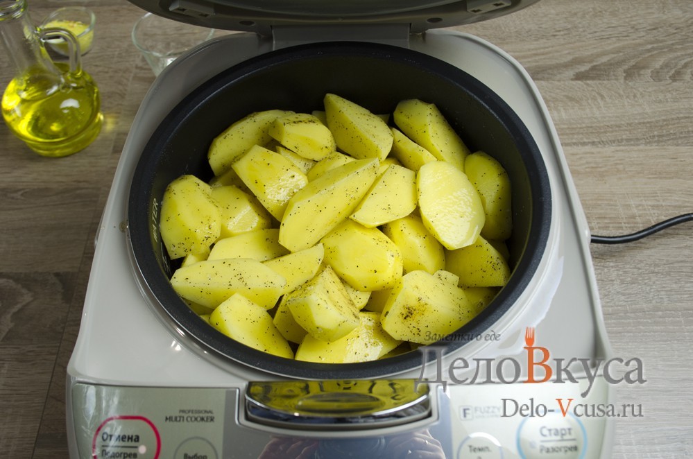 Шаг 7 приготовления Курица с картошкой в мультиварке