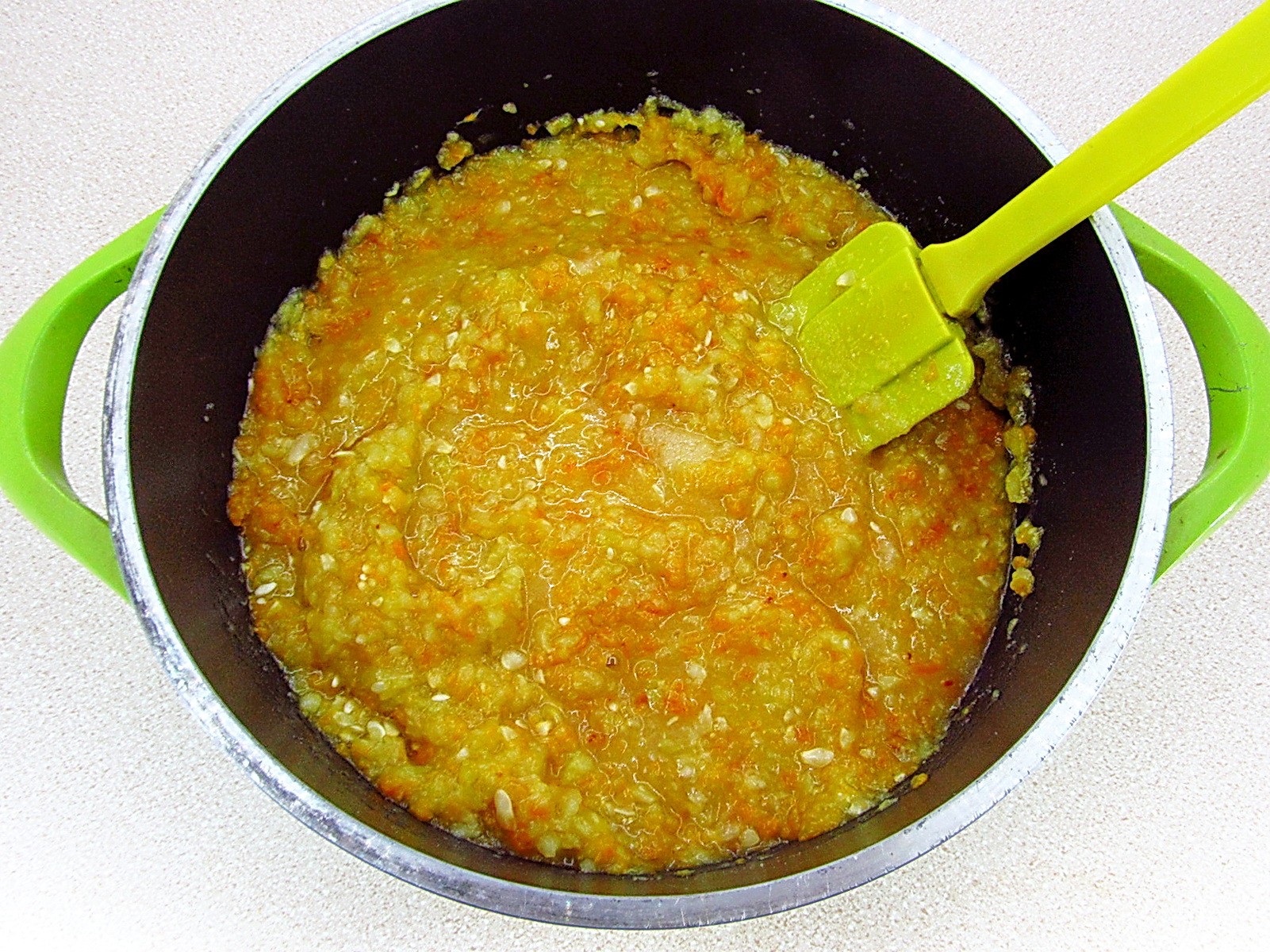 Шаг 5 приготовления Джем из кабачков с курагой на зиму