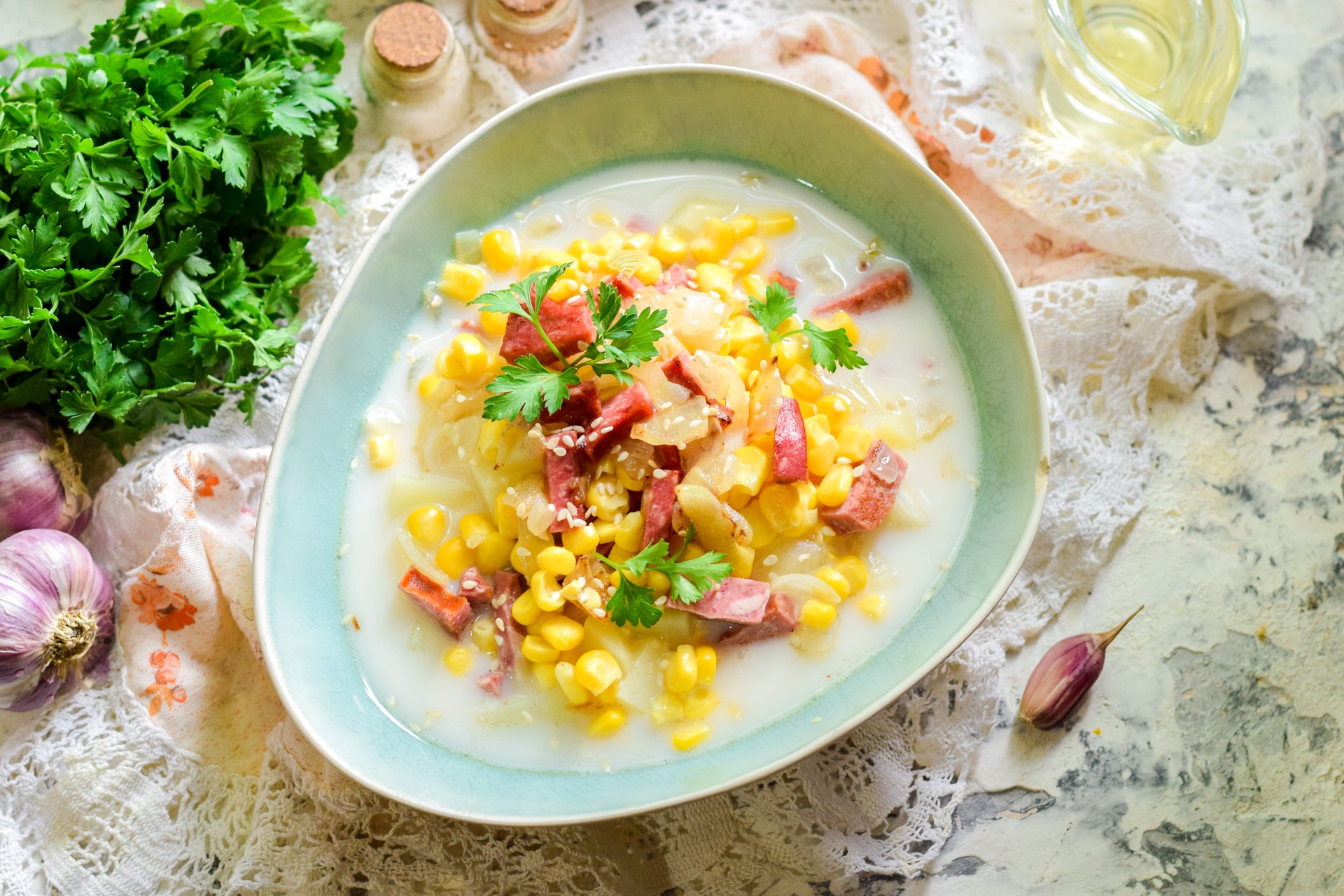 Шаг 9 приготовления Кукурузная похлебка