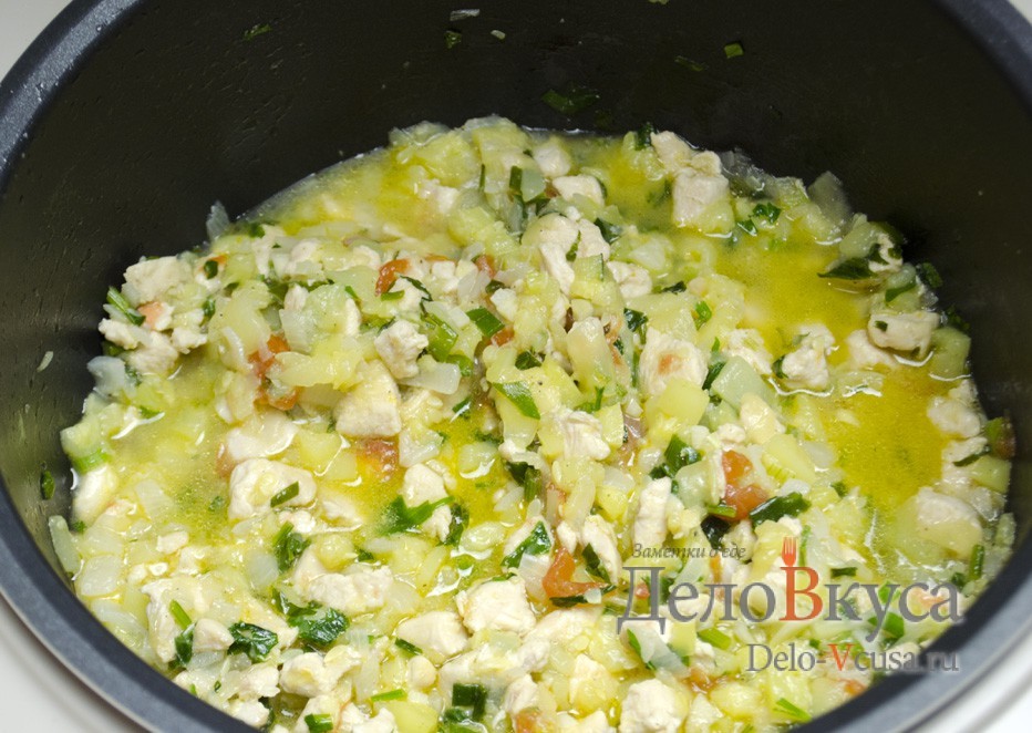 Шаг 20 приготовления Кабачки лодочки фаршированные курицей