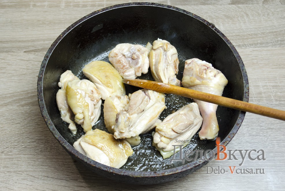 Шаг 10 приготовления Чахохбили из курицы