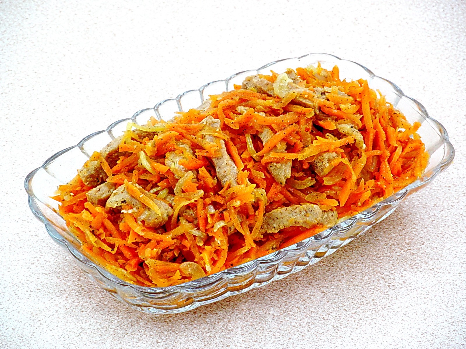 Шаг 10 приготовления Морковь с мясом по-корейски