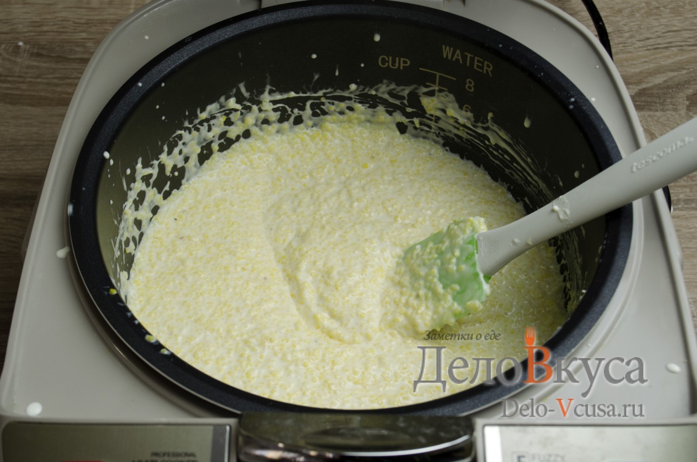 Шаг 5 приготовления Кукурузная каша на сметане и сливках а ля Банош