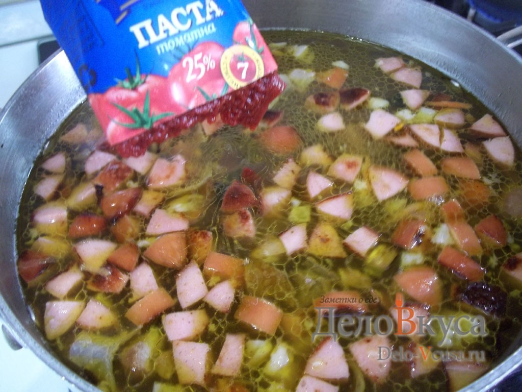 Шаг 10 приготовления Солянка сборная мясная