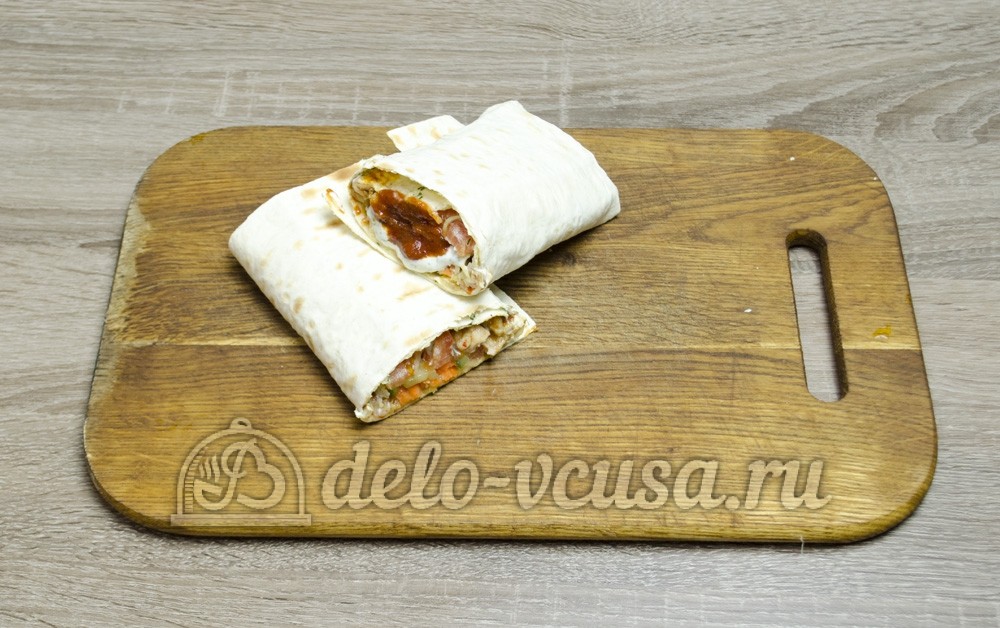 Шаг 26 приготовления Шаурма с курицей в домашних условиях