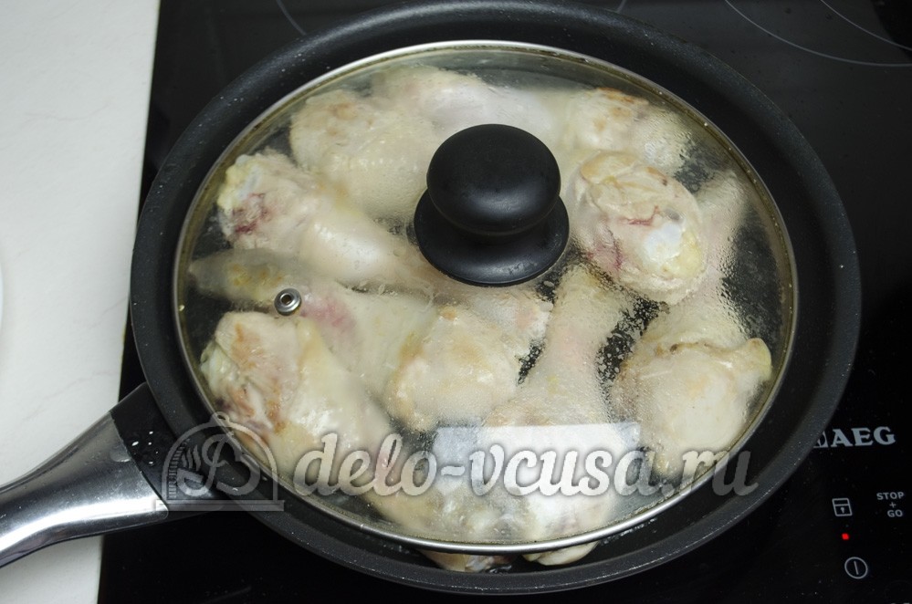 Шаг 6 приготовления Курица с грибами в сливочном соусе