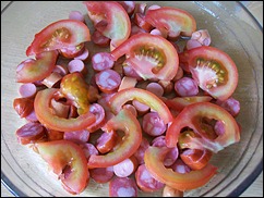Шаг 11 приготовления Рисовая запеканка с сосисками и брынзой