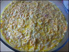 Шаг 13 приготовления Рисовая запеканка с сосисками и брынзой