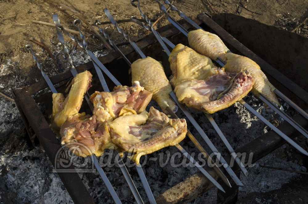 Шаг 7 приготовления Шашлык из курицы