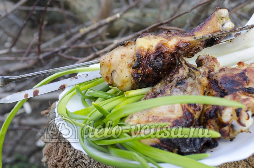 Шаг 9 приготовления Шашлык из курицы